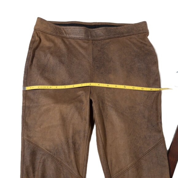 NWT Free People Brown Faux Suede High-Waisted Stretch Leggings 27 Indie Western - Picture 2 of 8